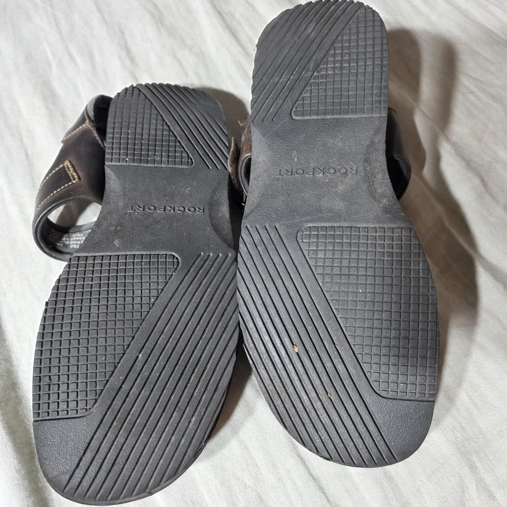 Rockport Men's Leather Sandals‎ Cushioned Footbed Straps Size 12 Medium